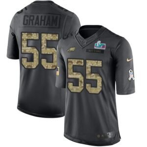 Philadelphia Eagles #55 Brandon Graham Black Super Bowl LVII Patch Stitched NFL Limited 2016 Salute To Service Jersey