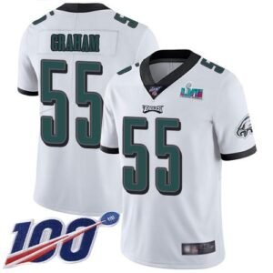 Philadelphia Eagles #55 Brandon Graham White Super Bowl LVII Patch Stitched NFL 100th Season Vapor Limited Jersey