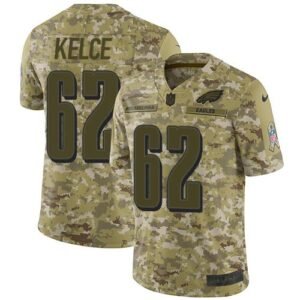 Philadelphia Eagles #62 Jason Kelce Camo Stitched NFL Limited 2018 Salute To Service Jersey