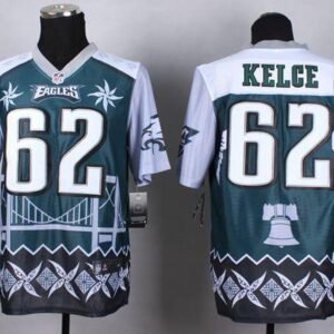 Philadelphia Eagles #62 Jason Kelce Midnight Green Stitched NFL Elite Noble Fashion Jersey