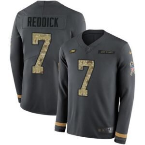 Philadelphia Eagles #7 Haason Reddick Anthracite Salute To Service Stitched NFL Limited Therma Long Sleeve Jersey