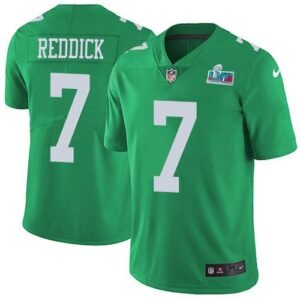 Philadelphia Eagles #7 Haason Reddick Green Super Bowl LVII Patch Stitched NFL Limited Rush Jersey