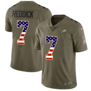 Philadelphia Eagles #7 Haason Reddick Olive/USA Flag Stitched NFL Limited 2017 Salute To Service Jersey