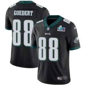 Philadelphia Eagles #88 Dallas Goedert Black Super Bowl LVII Patch Alternate Stitched NFL Vapor Untouchable Limited Jersey