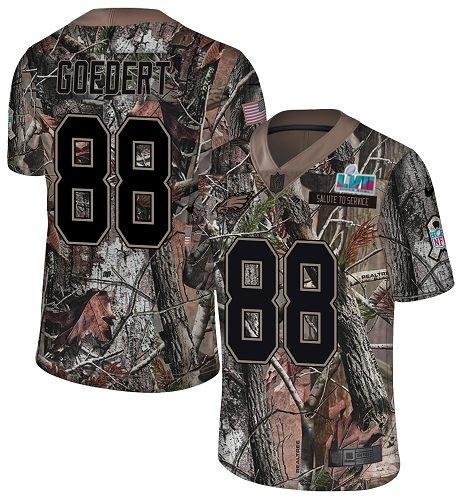 Philadelphia Eagles #88 Dallas Goedert Camo Super Bowl LVII Patch Stitched NFL Limited Rush Realtree Jersey