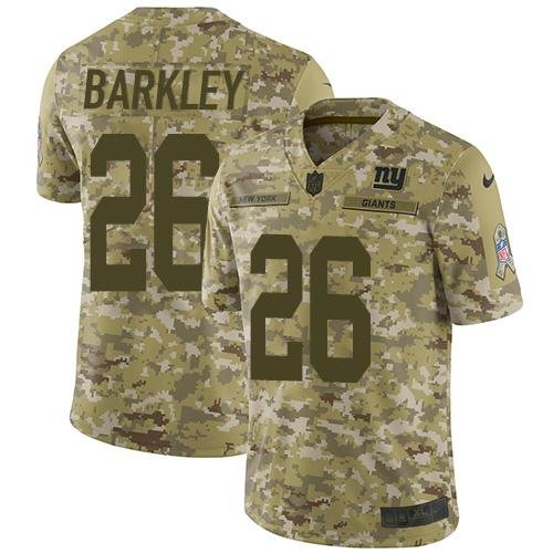 Nike Giants #26 Saquon Barkley Camo Men’s Stitched NFL Limited 2018 Salute To Service Jersey