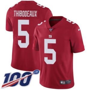 Nike Giants #5 Kayvon Thibodeaux Red Alternate Men’s Stitched NFL 100th Season Vapor Limited Jersey