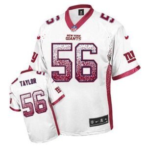 Nike Giants #56 Lawrence Taylor White Men’s Stitched NFL Elite Drift Fashion Jersey