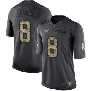 Nike Giants #8 Daniel Jones Black Men’s Stitched NFL Limited 2016 Salute To Service Jersey