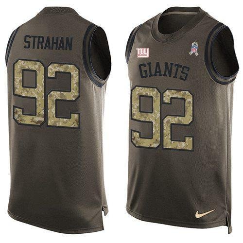 Nike Giants #92 Michael Strahan Green Men’s Stitched NFL Limited Salute To Service Tank Top Jersey