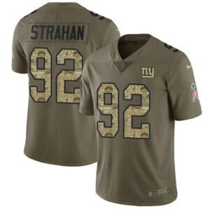 Nike Giants #92 Michael Strahan Olive/Camo Men’s Stitched NFL Limited 2017 Salute To Service Jersey
