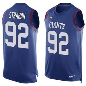 Nike Giants #92 Michael Strahan Royal Blue Team Color Men’s Stitched NFL Limited Tank Top Jersey