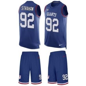 Nike Giants #92 Michael Strahan Royal Blue Team Color Men’s Stitched NFL Limited Tank Top Suit Jersey