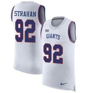Nike Giants #92 Michael Strahan White Men’s Stitched NFL Limited Rush Tank Top Jersey