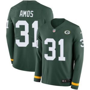 Nike Green Bay Packers #31 Adrian Amos Green Team Color Stitched Limited Therma Long Sleeve Jersey