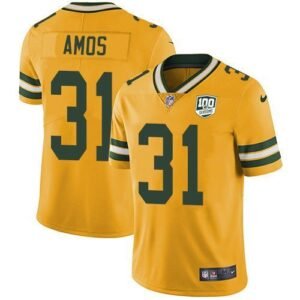 Nike Green Bay Packers #31 Adrian Amos Yellow 100th Season Stitched Limited Rush Jersey