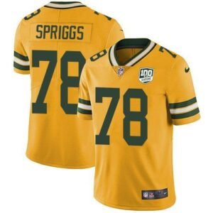 Nike Green Bay Packers #78 Jason Spriggs Yellow 100th Season Stitched Limited Rush Jersey
