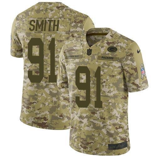 Nike Green Bay Packers #91 Preston Smith Camo Stitched Limited 2018 Salute To Service Jersey