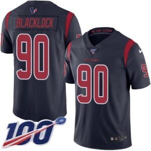 Nike Houston Texans #90 Ross Blacklock Navy Blue Stitched NFL Limited Rush 100th Season Jersey