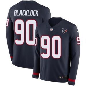 Nike Houston Texans #90 Ross Blacklock Navy Blue Team Color Stitched NFL Limited Therma Long Sleeve Jersey