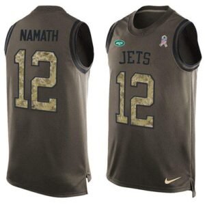 Nike Jets #12 Joe Namath Green Stitched NFL Limited Salute To Service Tank Top Jersey