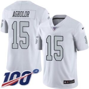 Nike Las Vegas Raiders #15 Nelson Agholor White Stitched NFL Limited Rush 100th Season Jersey