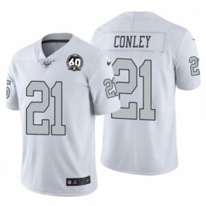 Nike Las Vegas Raiders #21 Gareon Conley White 60th Anniversary Patch Stitched NFL 100 Limited Color Rush Jersey