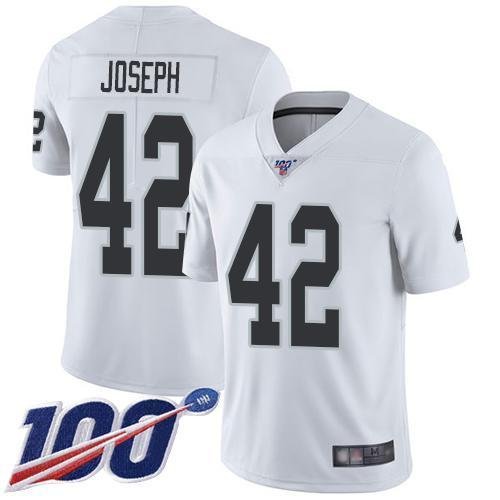 Nike Las Vegas Raiders #42 Karl Joseph White Stitched NFL 100th Season Vapor Limited Jersey
