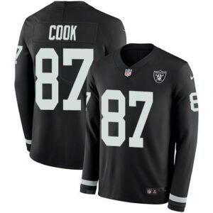 Nike Las Vegas Raiders #87 Jared Cook Black Team Color Stitched NFL Limited Therma Long Sleeve Jersey