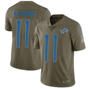 Nike Lions #11 Kalif Raymond Olive Stitched NFL Limited 2017 Salute To Service Jersey