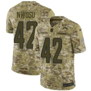 Nike Los Angeles Chargers #42 Uchenna Nwosu Camo Stitched NFL Limited 2018 Salute To Service Jersey