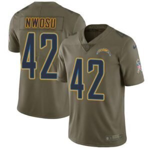 Nike Los Angeles Chargers #42 Uchenna Nwosu Olive Stitched NFL Limited 2017 Salute To Service Jersey