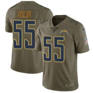 Nike Los Angeles Chargers #55 Junior Seau Olive Stitched NFL Limited 2017 Salute to Service Jersey