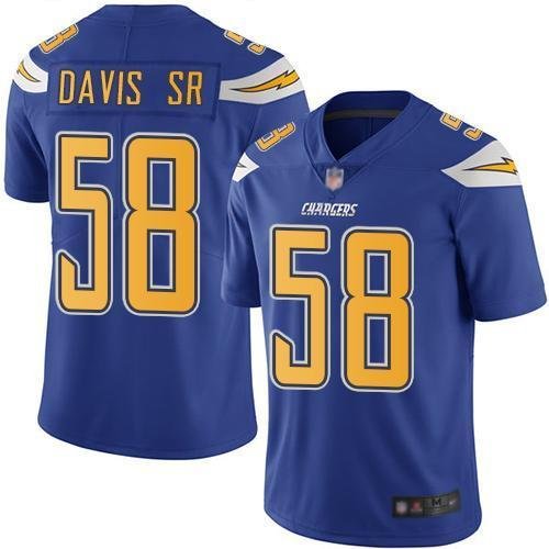 Nike Los Angeles Chargers #58 Thomas Davis Sr Electric Blue Stitched NFL Limited Rush Jersey