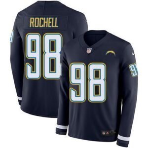 Nike Los Angeles Chargers #98 Isaac Rochell Navy Blue Team Color Stitched NFL Limited Therma Long Sleeve Jersey