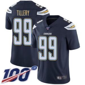Nike Los Angeles Chargers #99 Jerry Tillery Navy Blue Team Color Stitched NFL 100th Season Vapor Limited Jersey