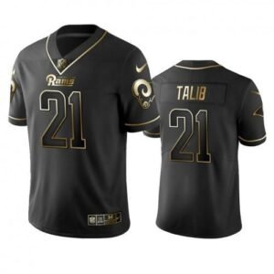Nike Los Angeles Rams #21 Aqib Talib Black Golden Limited Edition Stitched NFL Jersey