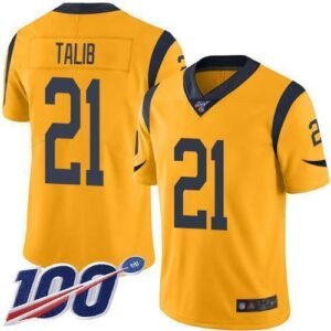 Nike Los Angeles Rams #21 Aqib Talib Gold Stitched NFL Limited Rush 100th Season Jersey