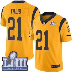 Nike Los Angeles Rams #21 Aqib Talib Gold Super Bowl LIII Bound Stitched NFL Limited Rush Jersey