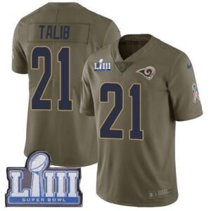 Nike Los Angeles Rams #21 Aqib Talib Olive Super Bowl LIII Bound Stitched NFL Limited 2017 Salute To Service Jersey