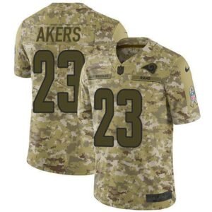 Nike Los Angeles Rams #23 Cam Akers Camo Stitched NFL Limited 2018 Salute To Service Jersey