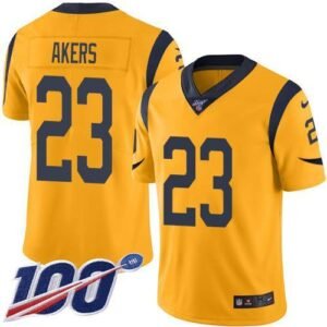 Nike Los Angeles Rams #23 Cam Akers Gold Stitched NFL Limited Rush 100th Season Jersey