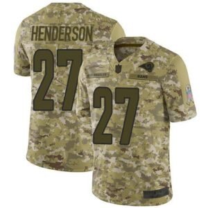 Nike Los Angeles Rams #27 Darrell Henderson Camo Stitched NFL Limited 2018 Salute To Service Jersey