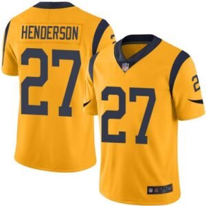 Nike Los Angeles Rams #27 Darrell Henderson Gold Stitched NFL Limited Rush Jersey