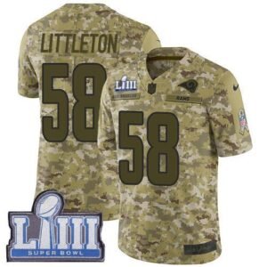 Nike Los Angeles Rams #58 Cory Littleton Camo Super Bowl LIII Bound Stitched NFL Limited 2018 Salute To Service Jersey