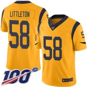 Nike Los Angeles Rams #58 Cory Littleton Gold Stitched NFL Limited Rush 100th Season Jersey