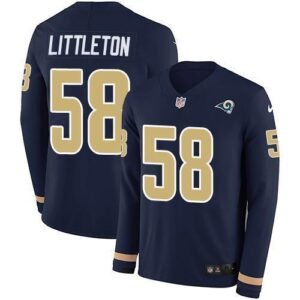 Nike Los Angeles Rams #58 Cory Littleton Navy Blue Team Color Stitched NFL Limited Therma Long Sleeve Jersey