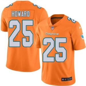 Nike Miami Dolphins #25 Xavien Howard Orange Stitched NFL Limited Rush Jersey