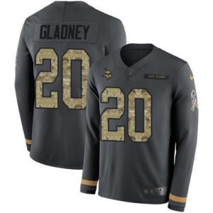 Nike Minnesota Vikings #20 Jeff Gladney Anthracite Salute to Service Stitched NFL Limited Therma Long Sleeve Jersey