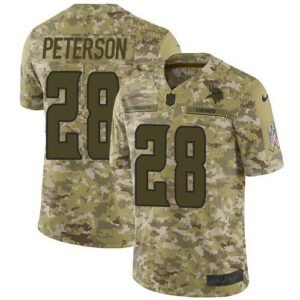 Nike Minnesota Vikings #28 Adrian Peterson Camo Stitched NFL Limited 2018 Salute To Service Jersey